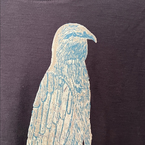 Navy Long Sleeve Shirt with Hawk Design - Picture 3 of 5